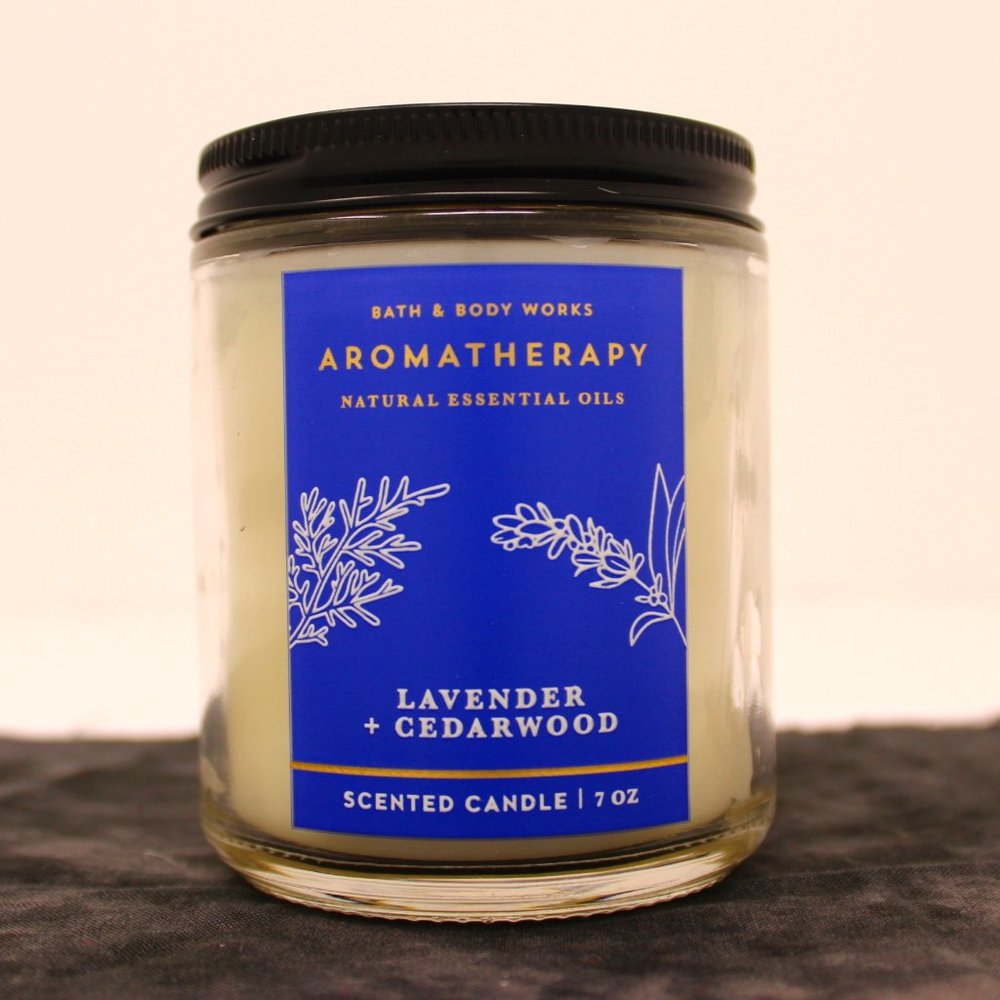 NWT/BBW "LAVENDER & CEDARWOOD" AROMATHERAPY 1-WICK CANDLE